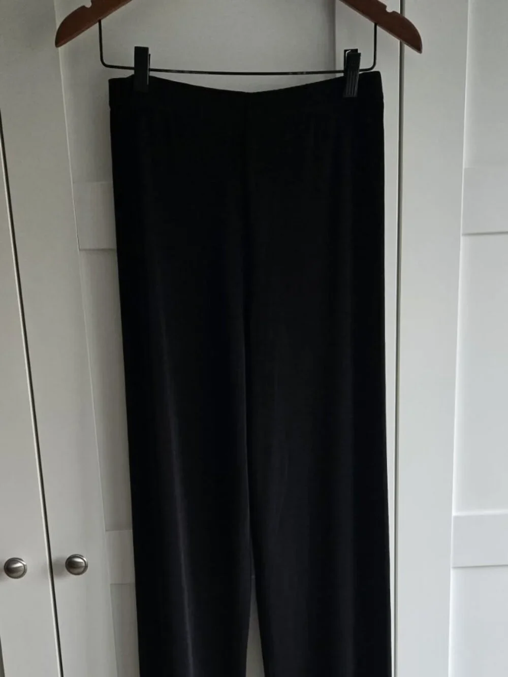 Lissa Paris Black Wide Leg Stretch Pants | Made in France | One Size - Picture 3 of 6